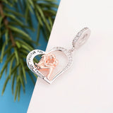 Mother & Heart Charms Beads 925 Sterling Silver for Jewelry Making