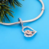 Mother & Heart Charms Beads 925 Sterling Silver for Jewelry Making