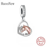 925 Silver Horse With Girl Charm Bracelet Bead for Pets Lover
