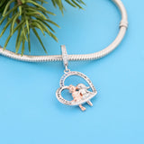 925 Sterling Silver Sisters Together Pendant Bead for Charm Bracelet