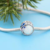 Sterling Silver Opal Enamel Butterfly Charm Bracelet Bead