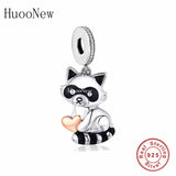 925 Sterling Silver Raccoon My Heart Is Always With You Bead