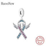 925 Silver Angel Wings Forever In My Heart Bead for Charm Bracelet