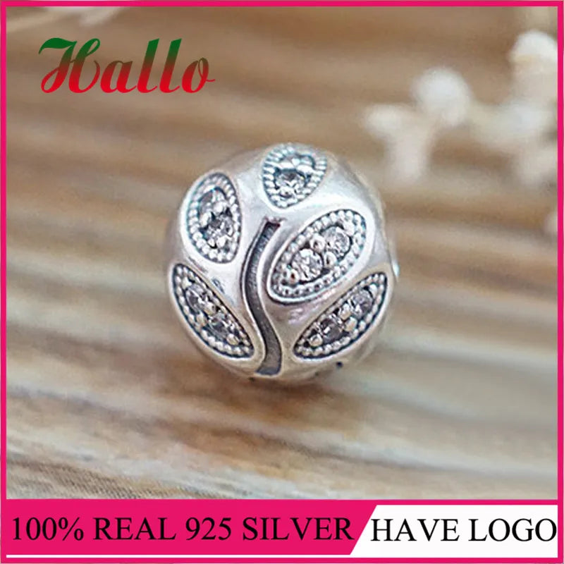 925 Sterling Silver Clip Charm Bead Bracelet DIY Jewelry Gift