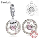925 Silver Constellation Zodiac Birthstone Bead for Bracelet Making
