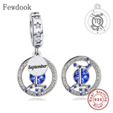 925 Silver Constellation Zodiac Birthstone Bead for Bracelet Making
