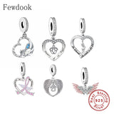 925 Silver Angel Feather Charm Bracelet Bead Gift of Love From Up Above