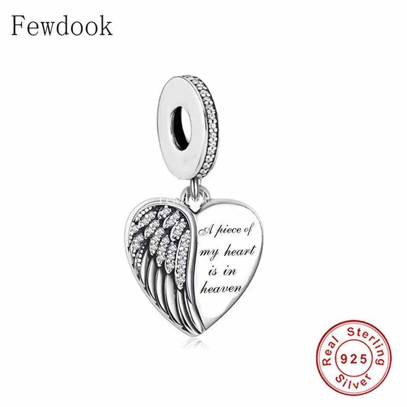 925 Silver Angel Wing Charm Bracelet Bead