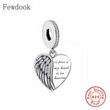 925 Silver Angel Wing Charm Bracelet Bead