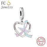 925 Silver Angel Wings Charm Bracelet Bead DIY