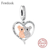 925 Silver Couples Koala Bear Charm Bracelet Bead