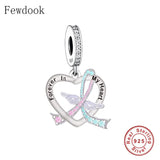 925 Silver Forever In My Heart Angel Wings Suicide Awareness Bead