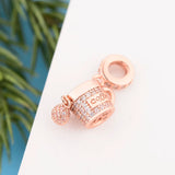 925 Silver Coffee Cup Charm Bead for Charm Bracelet