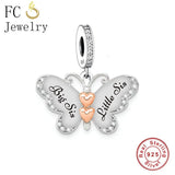 925 Silver Butterfly Charm Bracelet Bead for Niece Auntie Sister Mother Daughter