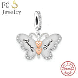 925 Silver Butterfly Charm Bracelet Bead for Niece Auntie Sister Mother Daughter