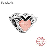 925 Silver Angel Wings Charm Bracelet Bead Memory Berloque