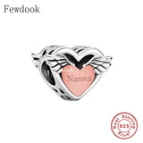 925 Silver Angel Wings Charm Bracelet Bead Memory Berloque