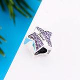 925 Silver Star Charm Bead January to December Birthstone