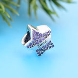 925 Silver Star Charm Bead January to December Birthstone