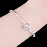 925 Silver Star Charm Bead January to December Birthstone