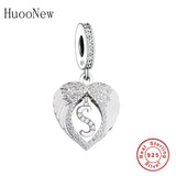 925 Silver Angel Wings Letter Alphabet Bead for Charm Bracelet