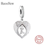 925 Silver Angel Wings Letter Alphabet Bead for Charm Bracelet