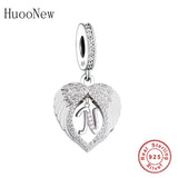 925 Silver Angel Wings Letter Alphabet Bead for Charm Bracelet