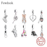 925 Silver Ballerina Ballet Slippers Charm for Bracelet Making