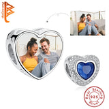 925 Sterling Silver Radiant Photo Charm Bead for Jewelry Making