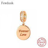 925 Silver Boy & Girl Hand In Hand Moon Charm Bracelet Bead