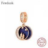 925 Silver Boy & Girl Hand In Hand Moon Charm Bracelet Bead