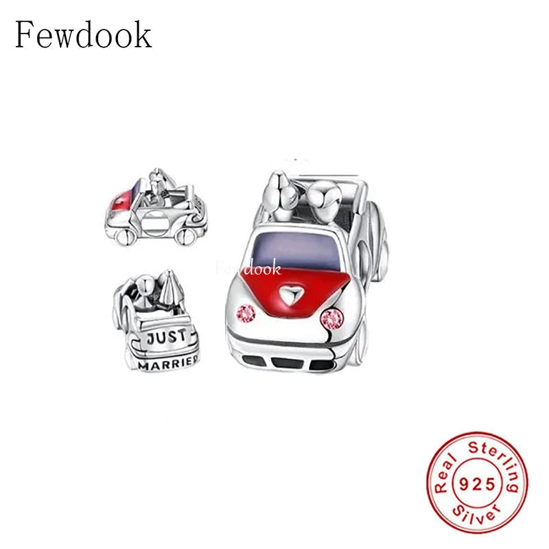 925 Silver Wedding Car Charm for Bracelet