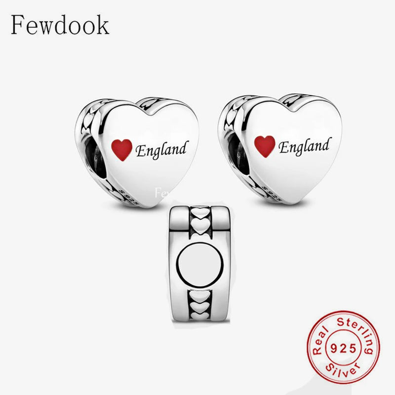 925 Silver England Iceland Wales Scotland Charm Bracelet Bead