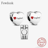 925 Silver England Iceland Wales Scotland Charm Bracelet Bead