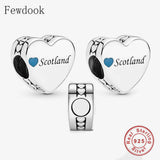 925 Silver England Iceland Wales Scotland Charm Bracelet Bead