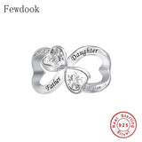 925 Silver Father Daughter Infinity Heart Bead Charm Bracelet