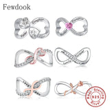 925 Silver Father Daughter Infinity Heart Bead Charm Bracelet