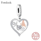 Heart Butterfly Mum Charm Bracelet 925 Silver Bead DIY