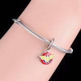 925 Sterling Silver Superhero Symbol Bead for Charm Bracelet