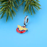925 Sterling Silver Superhero Symbol Bead for Charm Bracelet