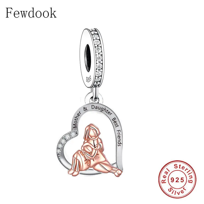 925 Sterling Silver Mother and Daughter Forever Charm Bead