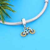 925 Silver Mountain Hiking Bike Charm Bracelet Bead