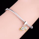 925 Silver Mountain Hiking Bike Charm Bracelet Bead