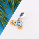 925 Silver Mountain Hiking Bike Charm Bracelet Bead