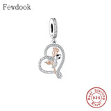 925 Sterling Silver Snake Flower Charm Bracelet for Women DIY Berloque
