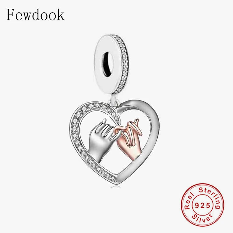 925 Silver Sister Hands In Hand Charm Bead for Bracelet