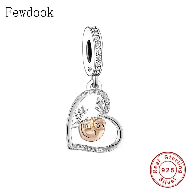 925 Sterling Silver Slooth Hand in Branch Bead for DIY Charm Bracelet