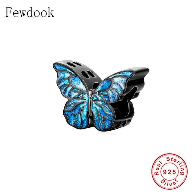 Vintage Butterfly 925 Silver Charm Bracelet Bead