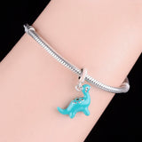 925 Sterling Silver Green Plesiosaurus Charm Bead for Bracelet