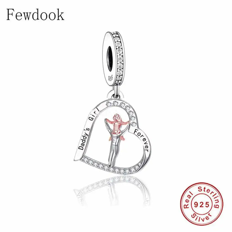 925 Sterling Silver Daddy's Girl Daughter Set Charm Bead